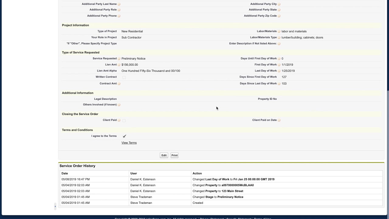How to View a Service Order with Lien Management Tool