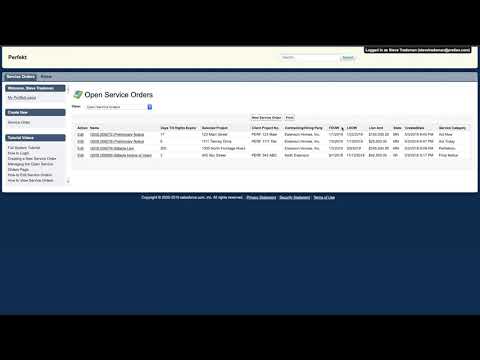 Managing Open Service Orders Page with Lien Management Tool